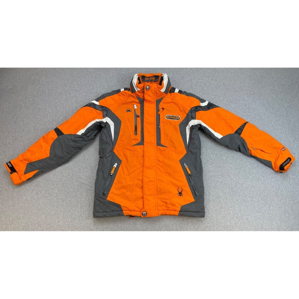 Spyder Ski Jacket Men Medium Nylon Hood Full Zip X-Static Insulation Dermizax EV